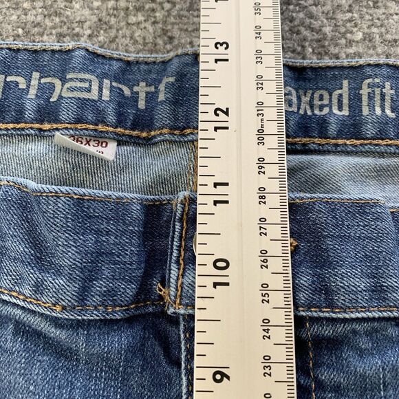 Carhartt Mens Relaxed Fit Blue Jeans Straight Med Wash Size 36 x 30 - Picture 10 of 16